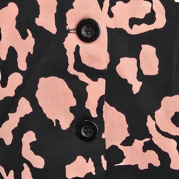 NWT Nasty Gal Abstract Print Blouse Pink boxy crop style loose fitted women Sz 4 - Picture 8 of 11